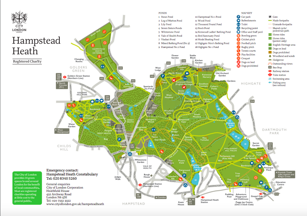 dog walking spots hampstead heath